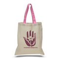 Tote with Azalea Pink Colored Handles (Printed)
